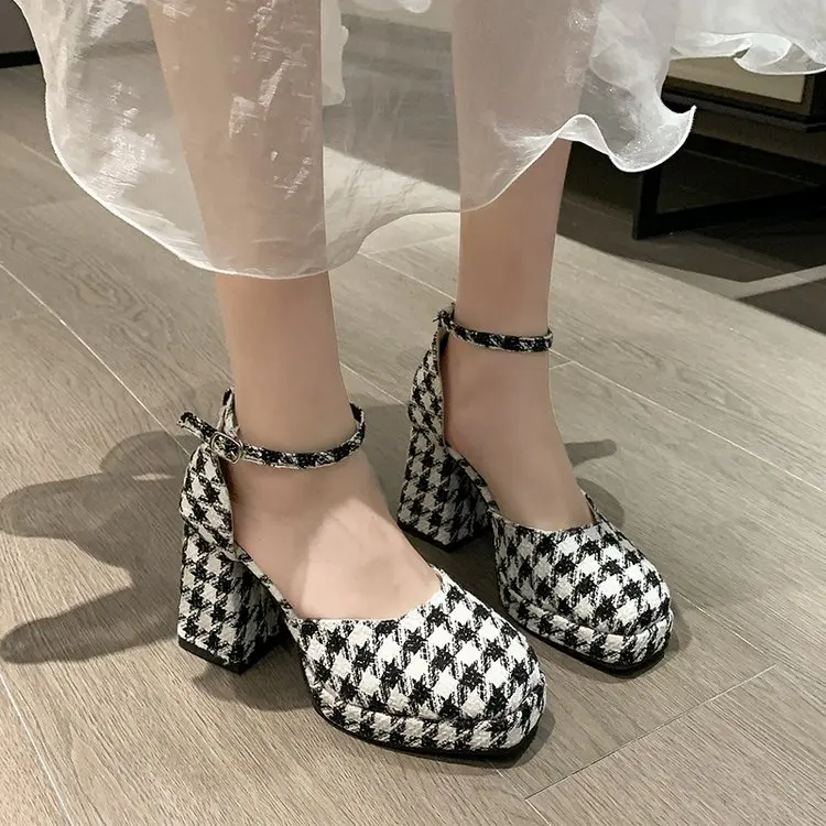 Fashion Chunky Women High Heels Shoes Brand Sexy Pumps 2023 Spring Summer New Trend Dress Party Designer Sandals Women Shoes