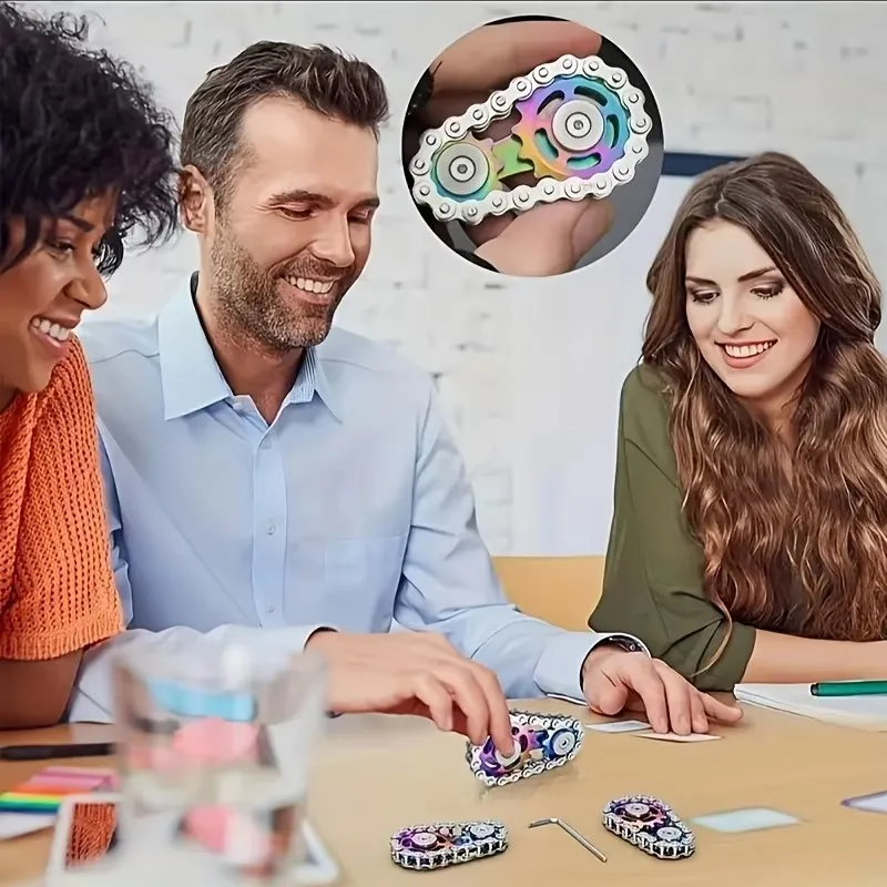 Nuovi Pignoni Volano Punta Delle Dita Giroscopio Fidget Spinner Antistress Ansia Catene Bici In Metallo EDC Spinner Agitarsi Giocattoli Per Adulti