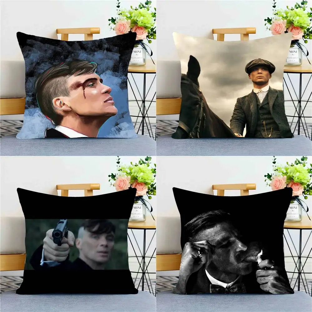 1PC Movie P-Peaky B-Blinders Pillow Case Square  Bedroom Sofa Leisure Comfort Cushion Car Home Decoration Pillowcase 40x40
