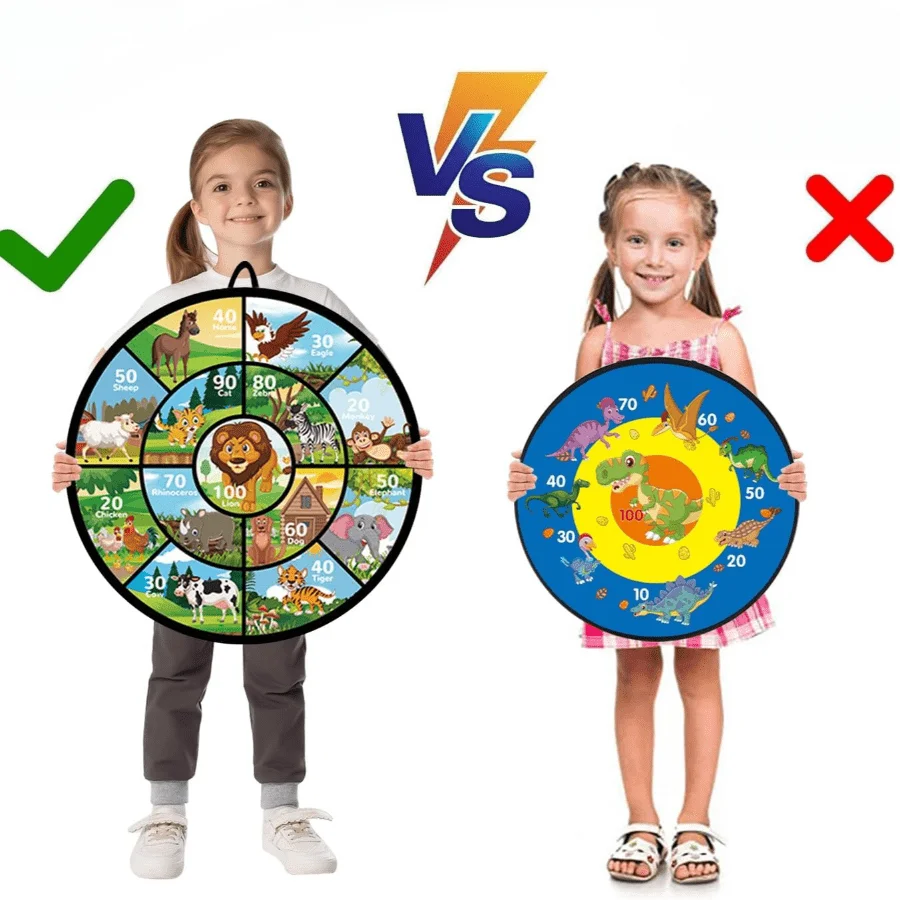 لوحة رمي السهام للأطفال 72 سم/28 بوصة لوحة رمي السهام الكبيرة مع 12 كرة عصا 6 قطع ألعاب الحفلات الداخلية/الخارجية، لون عشوائي #4