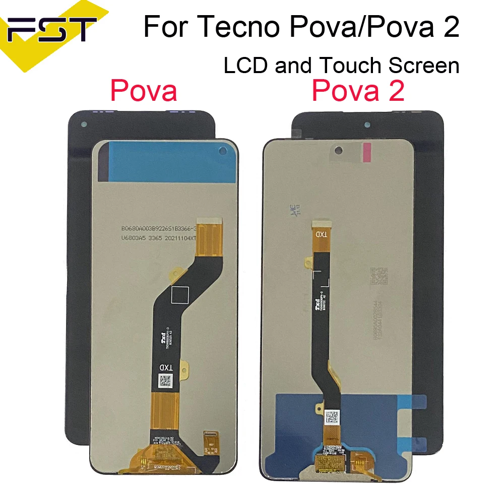 

For TECNO Pova 2 LE7 LCD Display Touch Screen Digitizer Panel Assembly Pova 5G LE8 Display For Tecno Pova 4G LD7 LD7j LCD Screen