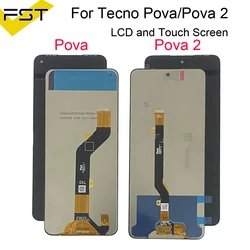 For TECNO Pova 2 LE7 LCD Display Touch Screen Digitizer Panel Assembly Pova 5G LE8 Display For Tecno Pova 4G LD7 LD7j LCD Screen