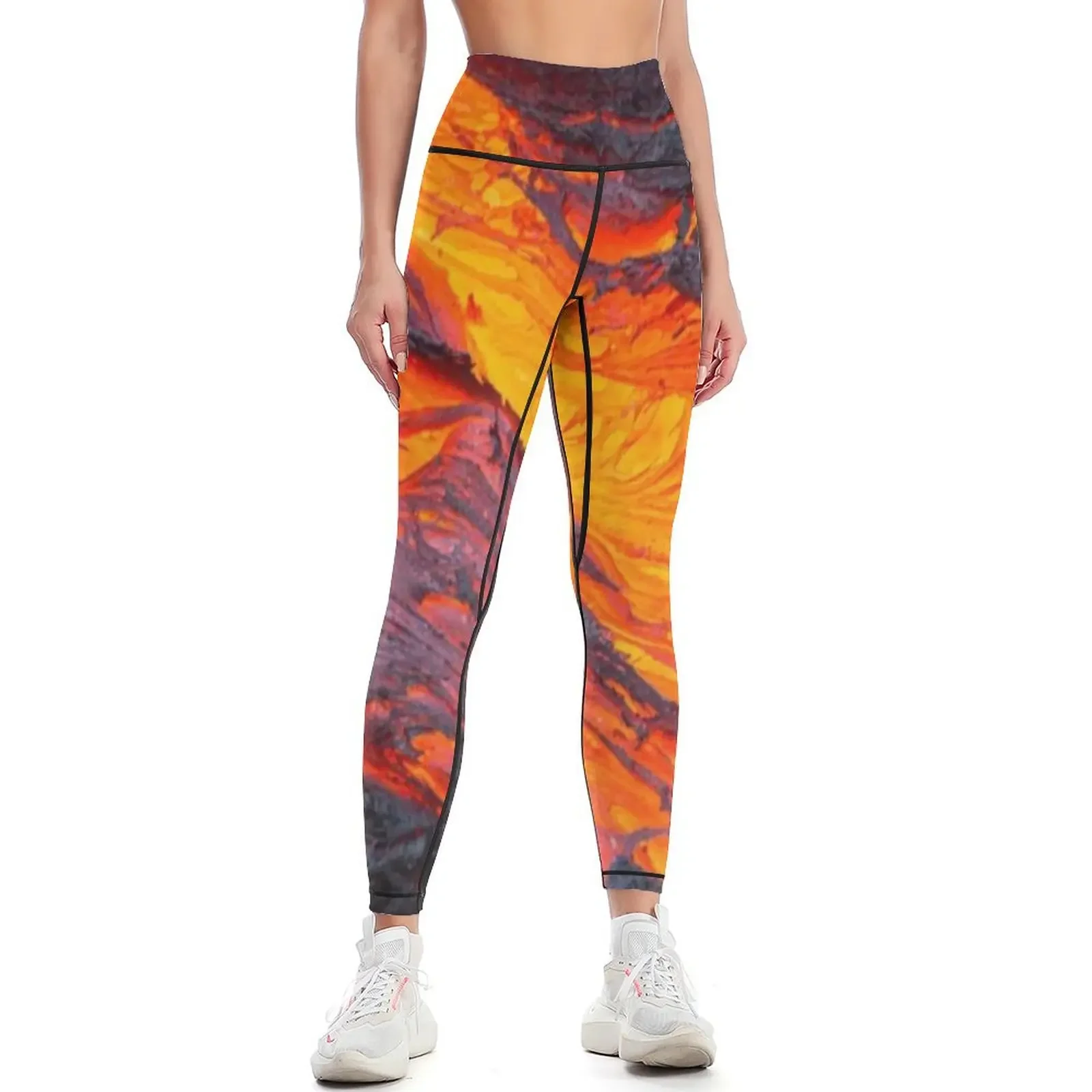 

Lava Volcano Leggings for fitness sport legging Clothing fitness gym sportswear woman Womens Leggings