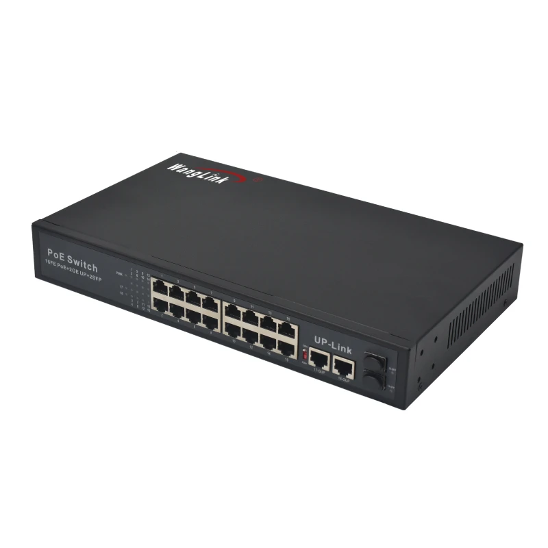 Wanglink 10/100Mbps 16 Port Poe Switch +2 Gigabit Uplink Port +2 Gigabit SFP  Port Ethernet Poe Switch