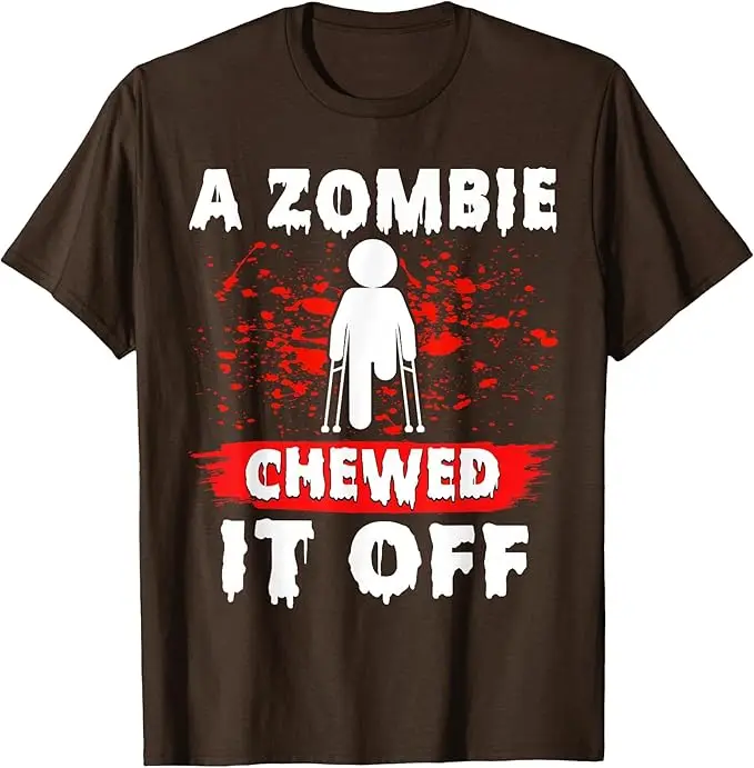 Lustiges Amputanten-T-Shirt: „Ein Zombie hat es abgekauft“ – Prothesen-Amputations-T-Shirt, Y2K-Beinamputanten- oder Prothesenbein-Shirt, Witziges Spruch-T-Shirt, Geschenke – Detail 10