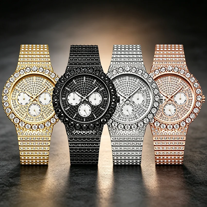 Jewelry Watches Brands - Diamentowy zegarek męski marki Pintime, modny,
