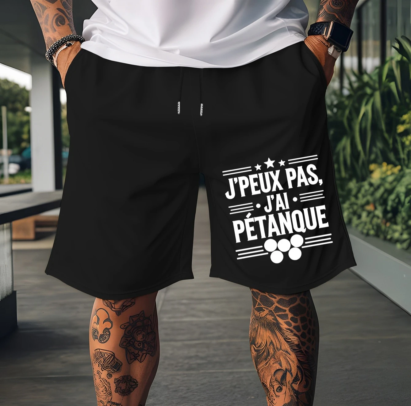 

Men's Casual Solid Color Shorts with Drawstring Waistband Design, Perfect for Summer Beach Vacations