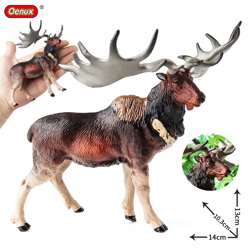 Children Simulation Animal Toys Ancient Animal Solid Big Horned Deer Model