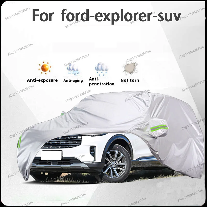

For Ford Explorer Fit Car Cover - Waterproof, Dustproof, Sunshade (UV), Snowproof | Silve Full Cover with All-Day Protection