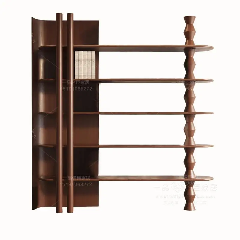 

Книжная полка из цельного дерева во французском средневековом стиле, винтажный книжный шкаф, витрина для гостиной, полка для хранения