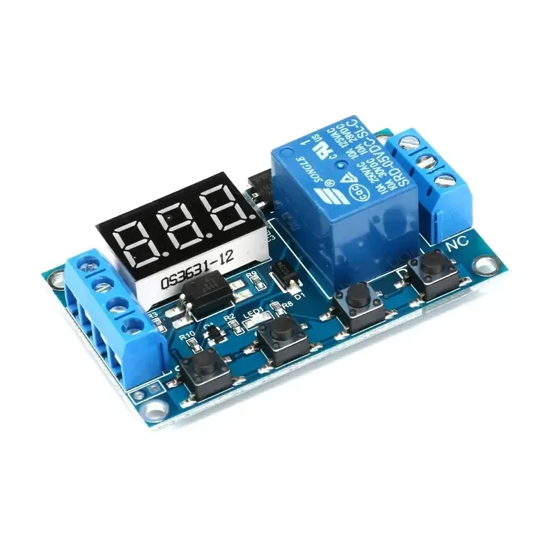 2pcs One way delay triggered relay module power-off, disconnection, conduction cycle timing circuit switch