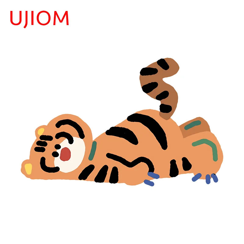 UJIOM Prone Posture Sleepy Animals Wall Sticker Artistic Interesting Enchanting Waterproof Edgy Decal Veneer Sofa Wall Decor