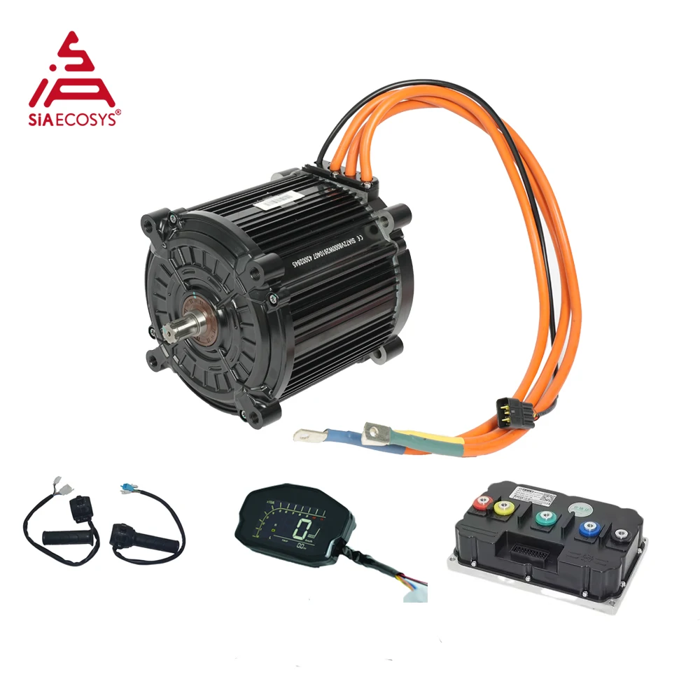 QSMOTOR QS180 8000W 140KPH Mid Drive Motor with 72V Encoder Fardriver ND721200 Programmable Controller for motorcycle Conversion