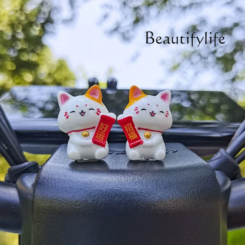 

ornament car center console mini doll ornament New cute little lucky cat electric car decorative