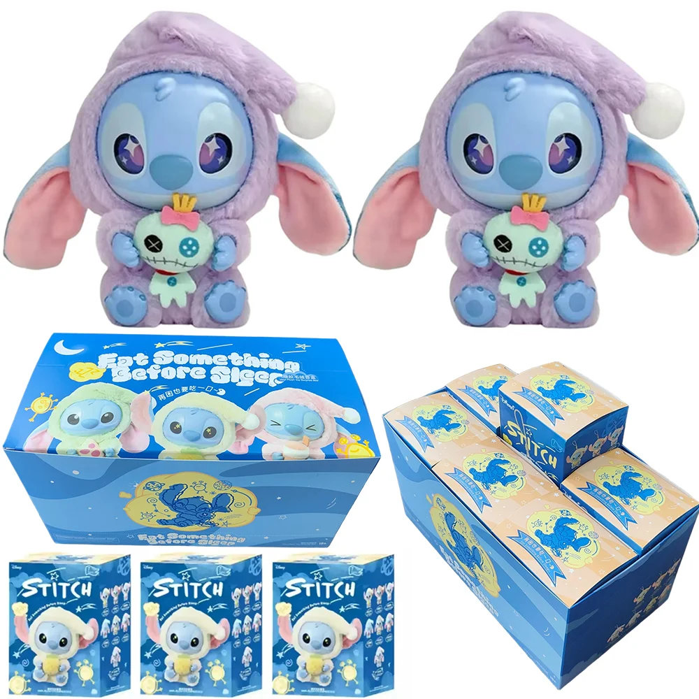 

NEW Stitch Eat Something Before Sleep Series Blind Box Plush Dolls Pendant Cute Doll Ornament Mystery Box Surprise Toys Gifts