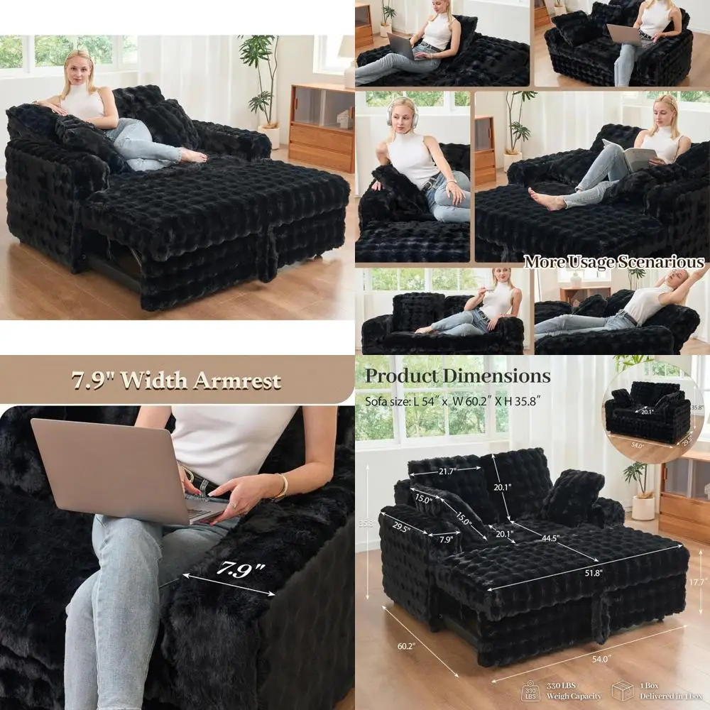 Мягкий шезлонг, домашний диван-кровать, диван с подушками, спальное место, плюшевый вельветовый выдвижной диван, Long-Term Comfo