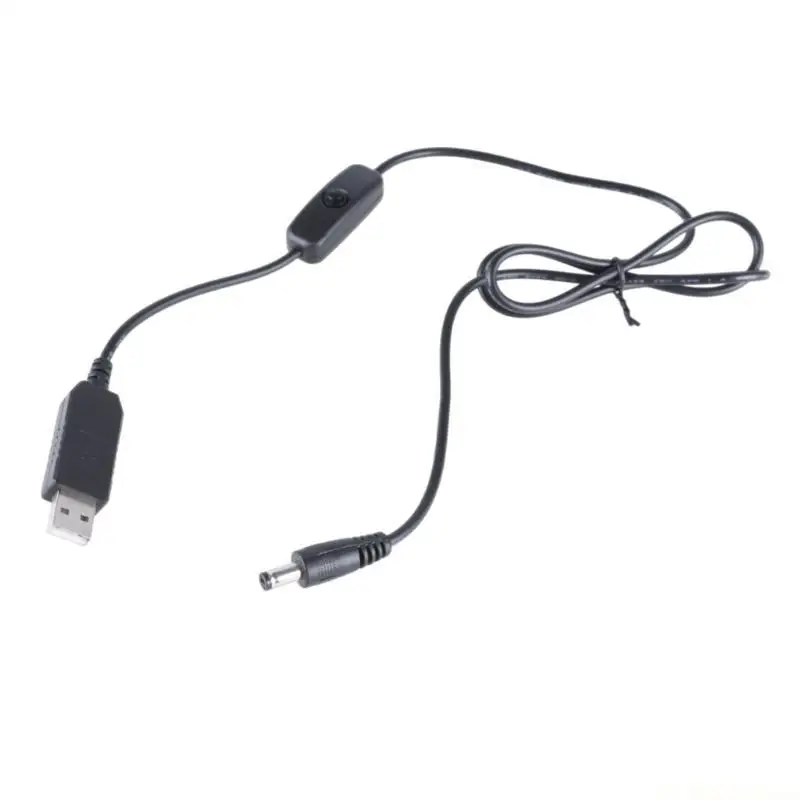 E56B USB 5V to DC12V Male  5.5mmx2.1mm Cable Featuring Power Switching for Cooling Fan, Car Fan, LED Lights Energy Efficiency