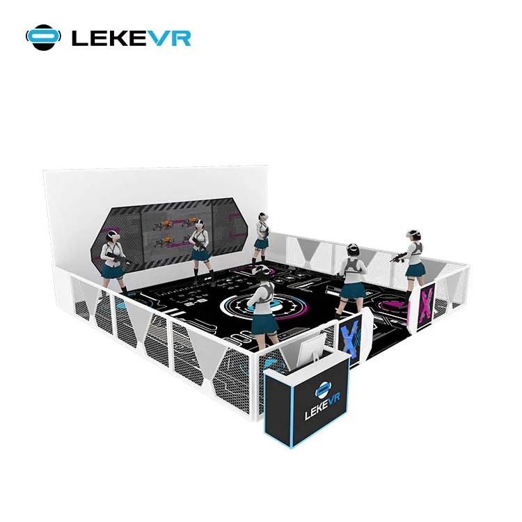 LEKE VR Free Roam Game Walking Platform 9d الواقع الافتراضي مركز اللعب الداخلي مساحة كبيرة متعددة اللاعبين أركيد الساحة #3