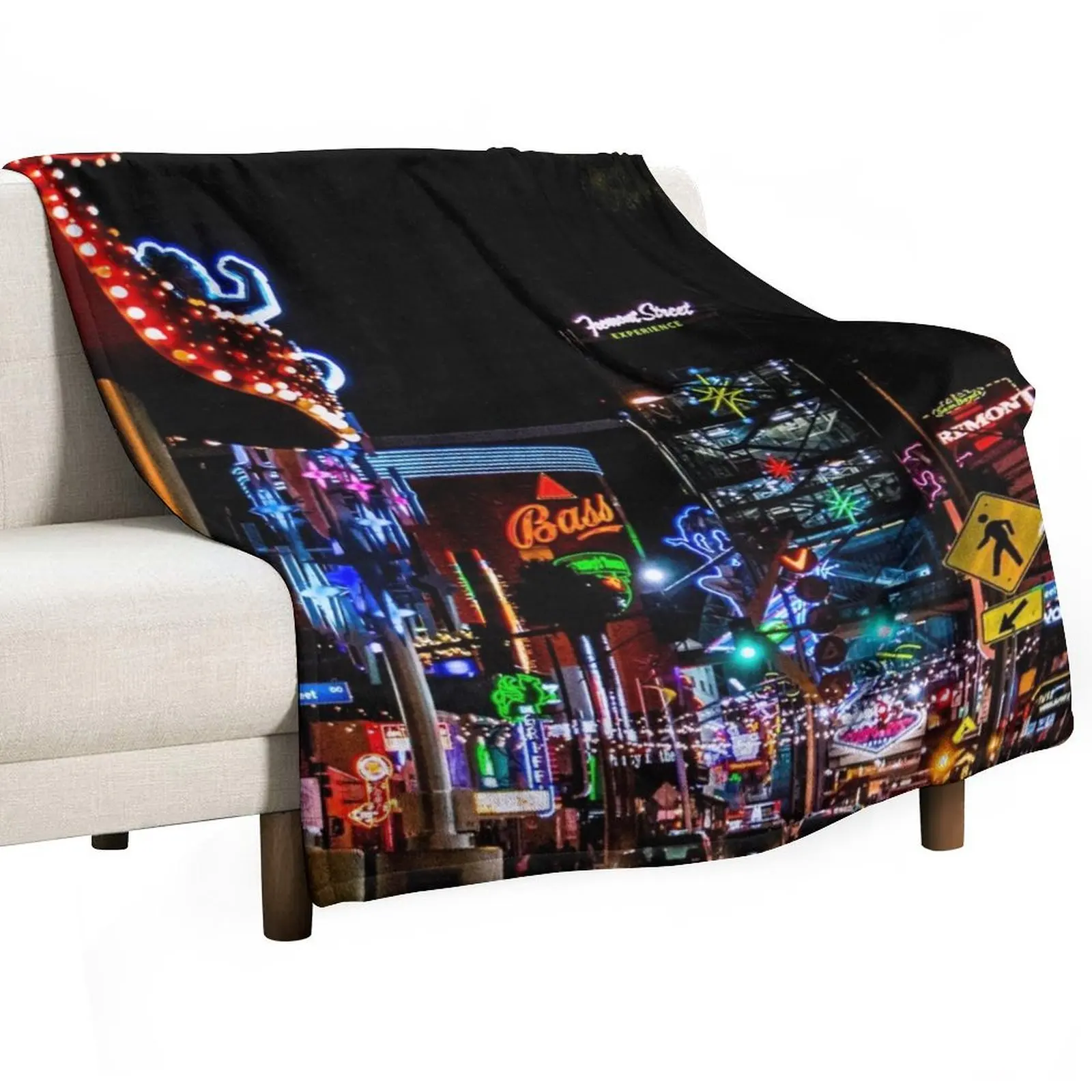 Las Vegas Neon Lights Throw Blanket Nap Fashion Sofas For Sofa Thin heavy to sleep Blankets