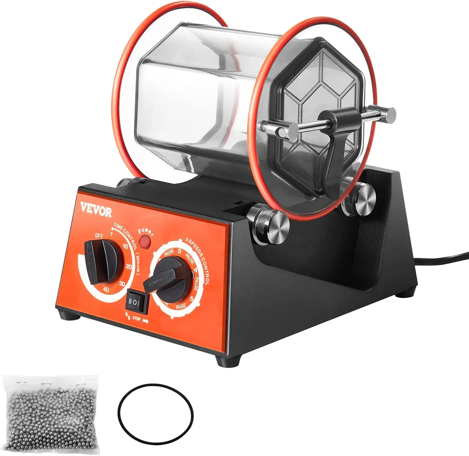 

Jewelry Polisher Tumbler, 6.6lbs/3kg Capacity Mini Rotary Tumbler Machine with 0-60 Minutes Timer