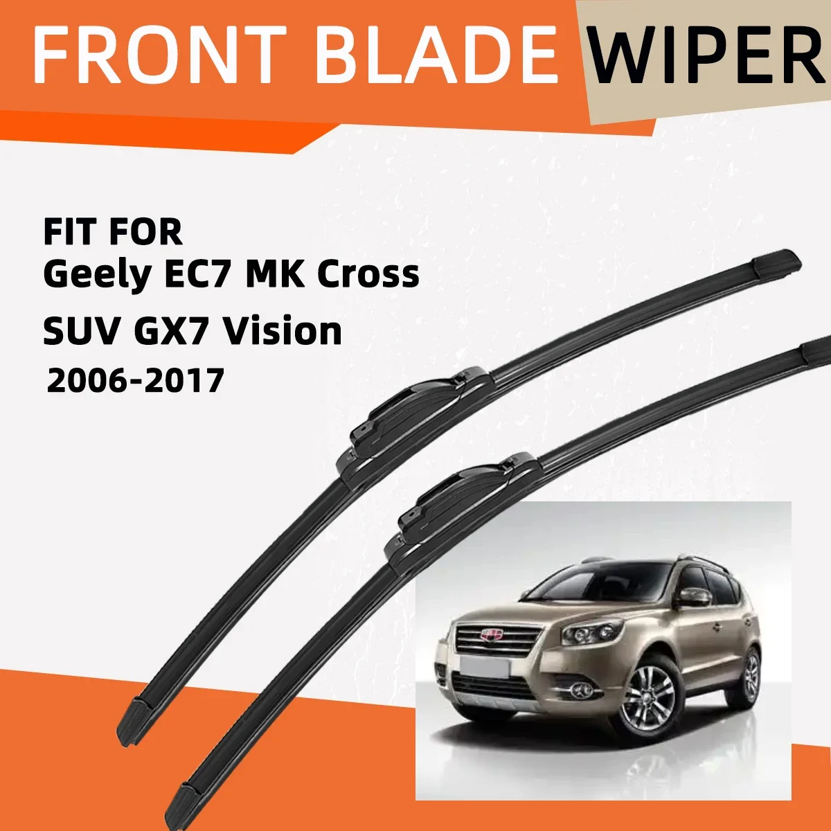 

Double Rubber Car Wiper for Geely EC7 MK Cross SUV GX7 Vision Front Blade Brushes Automobiles PartsAccessorie Windscreen Wiper