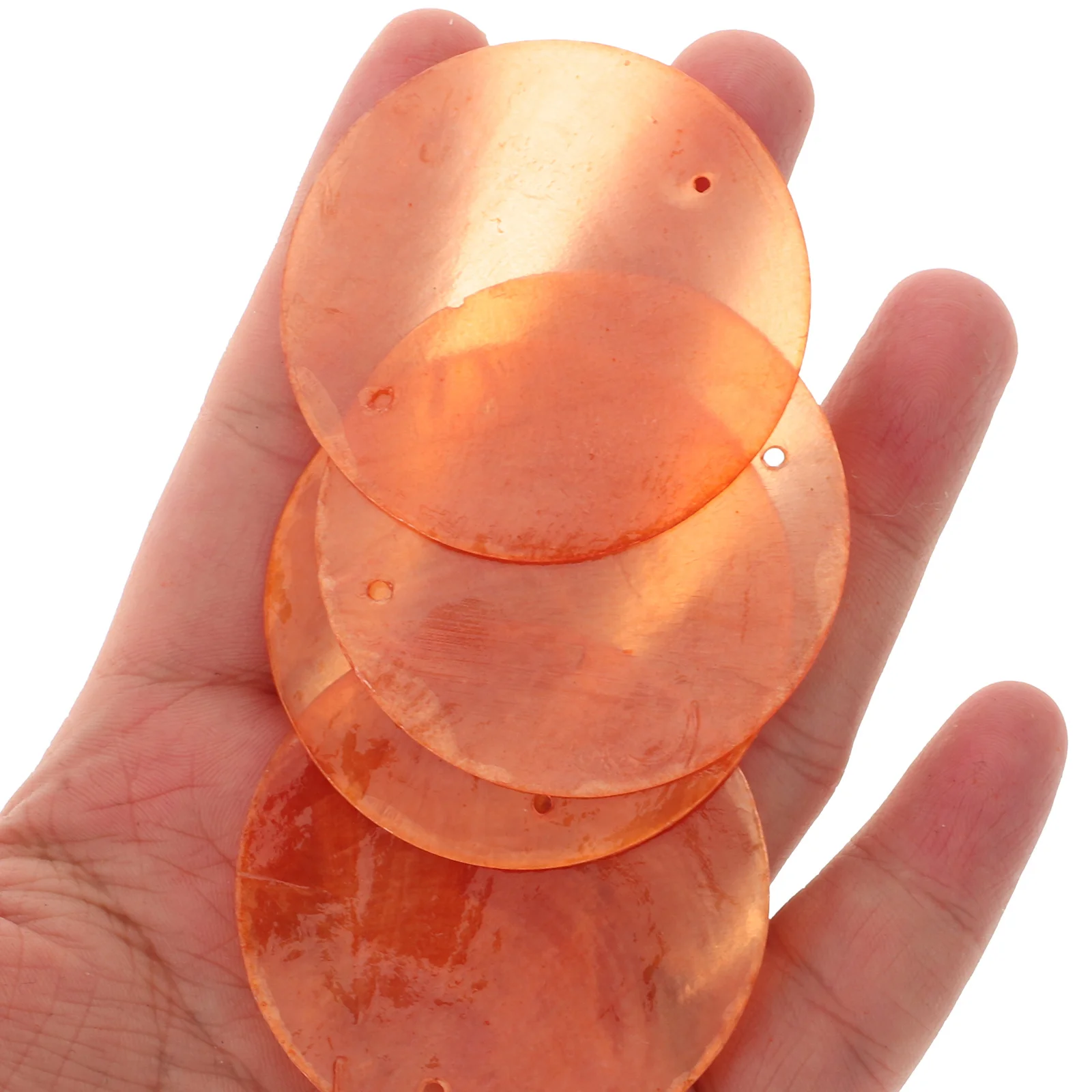 

100pcs Shell Slices Natural Round Beads For Diy Jewelry Making Craft Pendant Earring Wind Chime Decorative