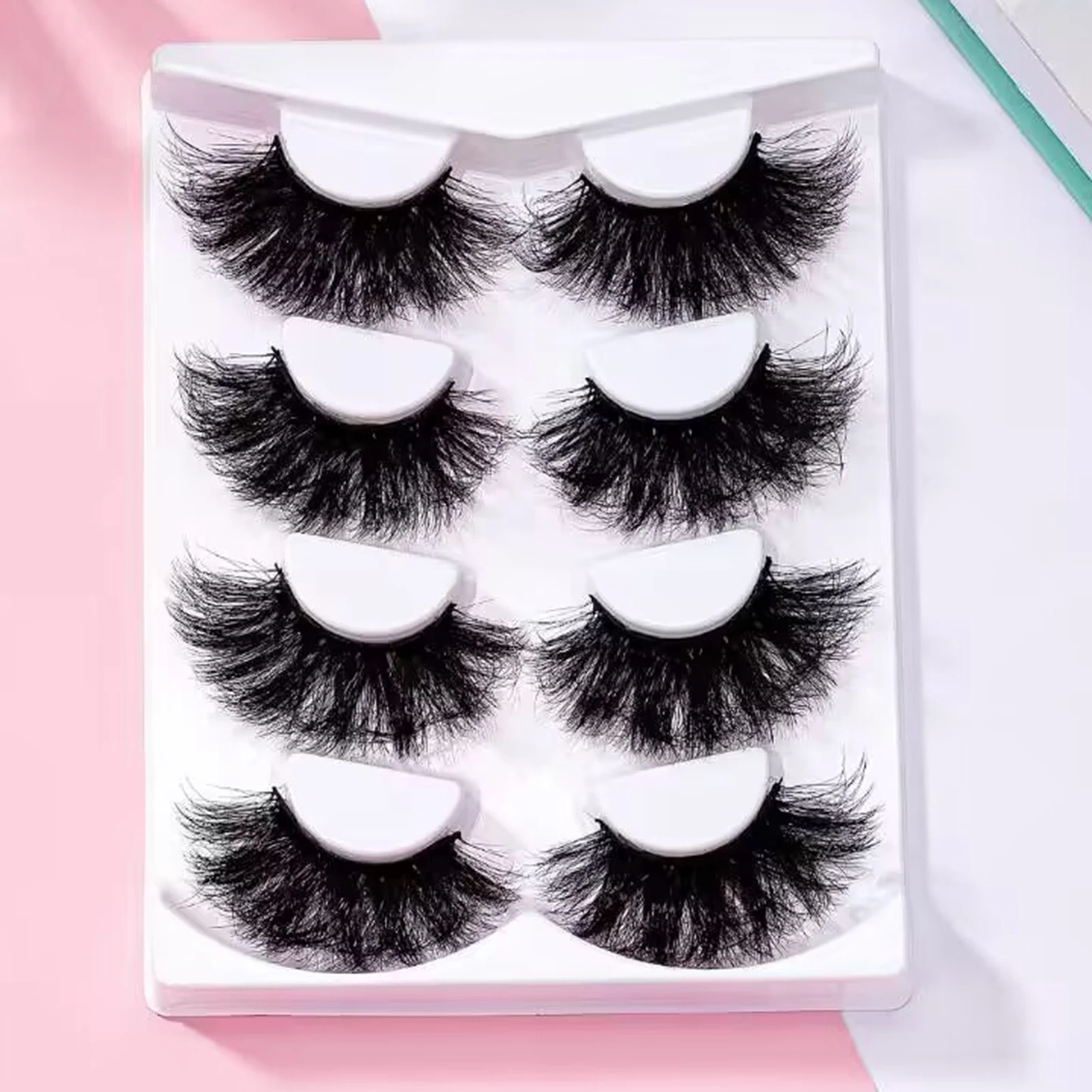 3D Multi-layer Dense 4 Pairs Eyelashes Eyelash Thick Volume Long Wispy Lashes for Daily Working Dramatic Makeup PR Sale