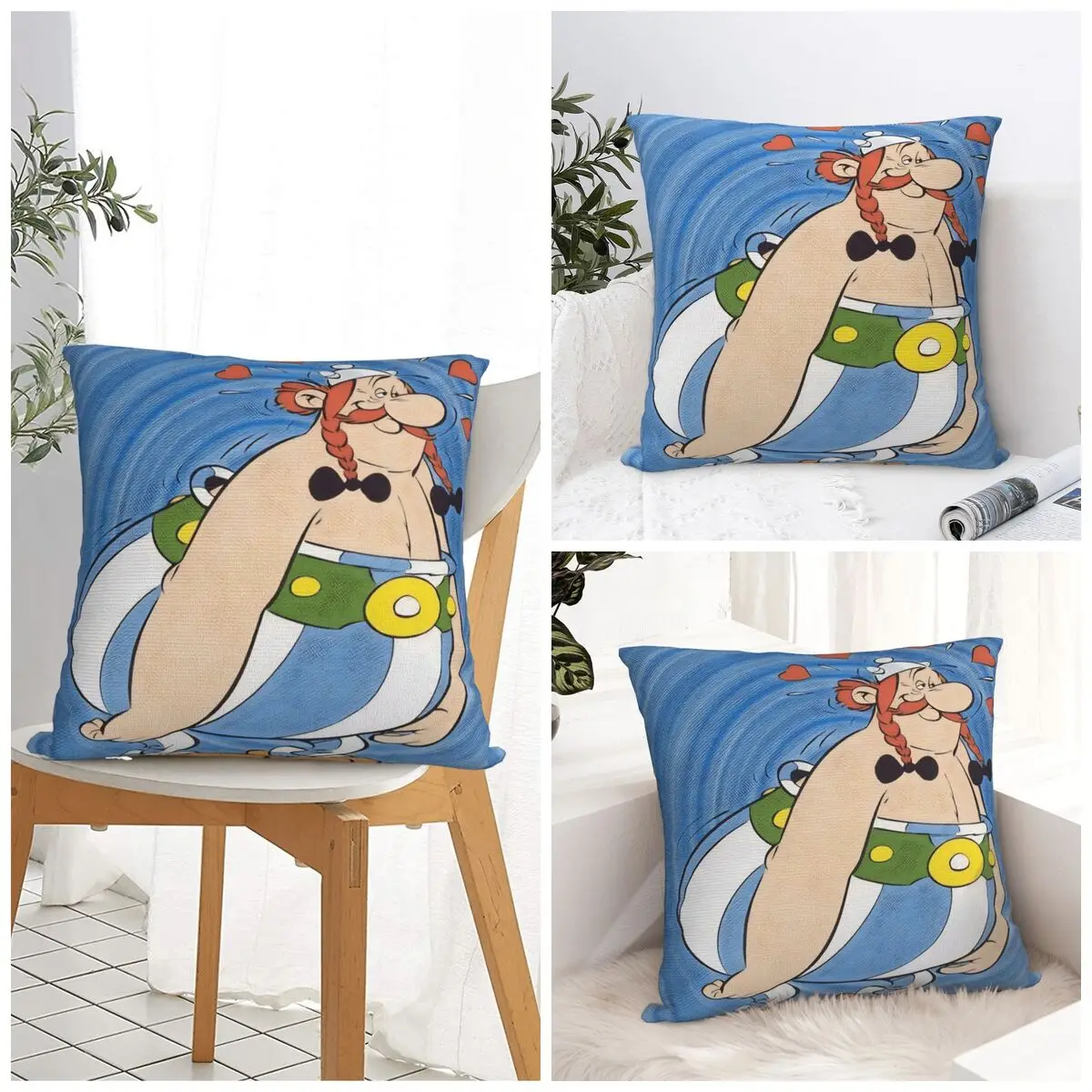 A-Asterix O-Obelix كيس وسادة Kawaii وسادة غطاء البوليستر الجرافيك غطاء الوسادة سادات ل أريكة غرفة نوم ديكور المنزل #1