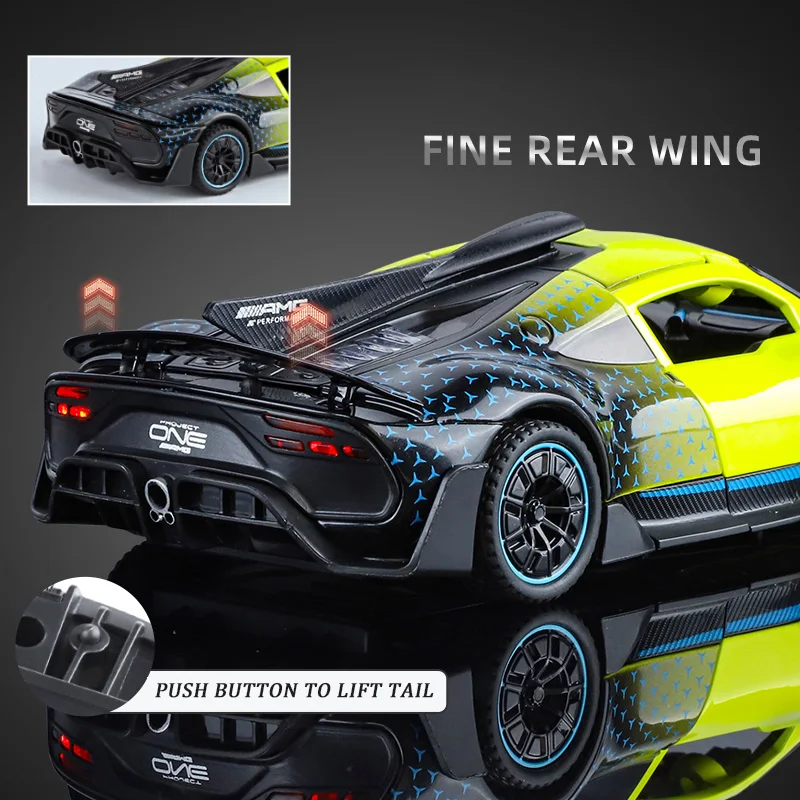 Bez 1/32 AMG ONE Super Sports Car Alloy Metal Diecast Model Hobby Kolekcje Wyświetlacz Dekoracja zabawki chłopcy prezent dla dzieci jeden kawałek