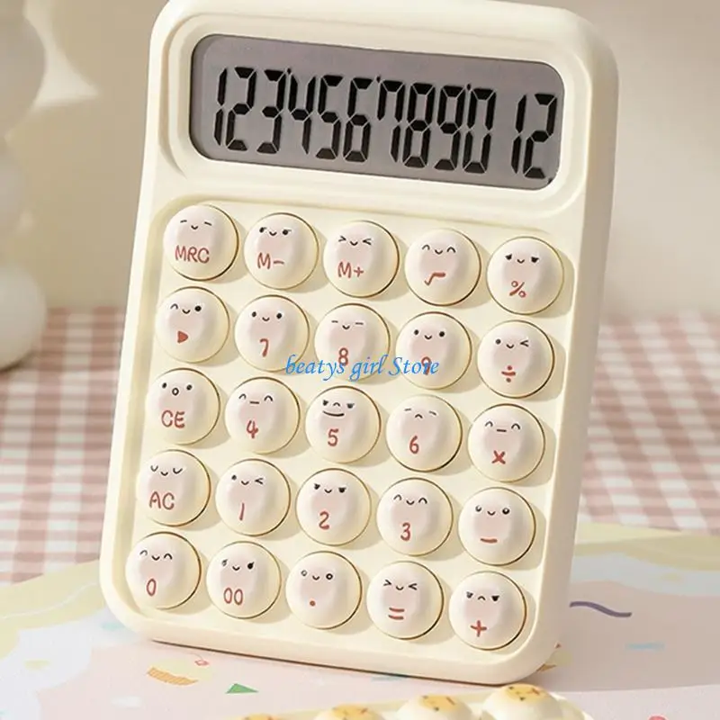 C7AB Mechanical Calculator 12 Digit with Big Button Calculator Large LCD Display