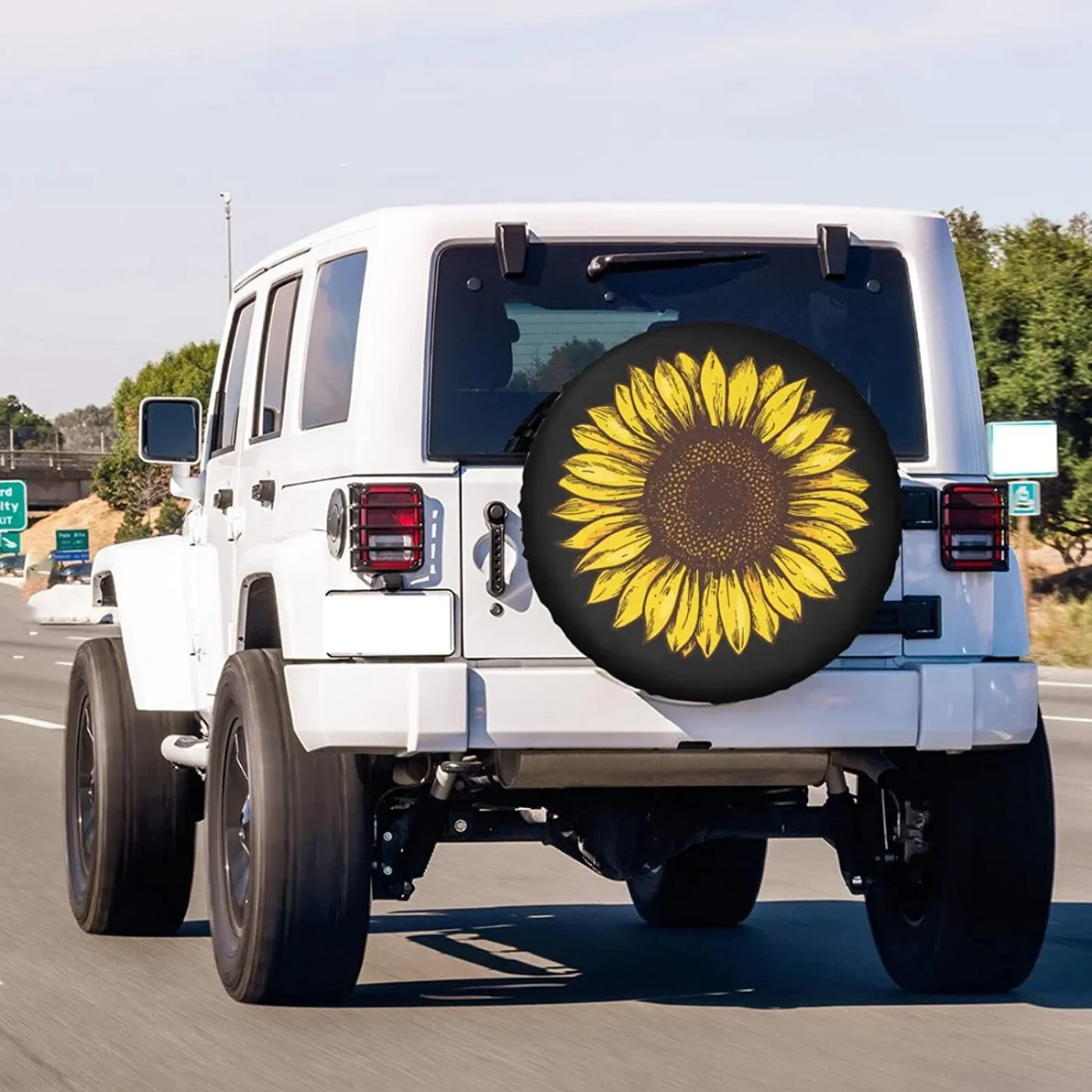 Foruidea Retro Sunflower Spare Tire Cover Waterproof DustProof Wheel Tire Cover Fit for Car,Trailer, RV, SUV and Many Vehicle