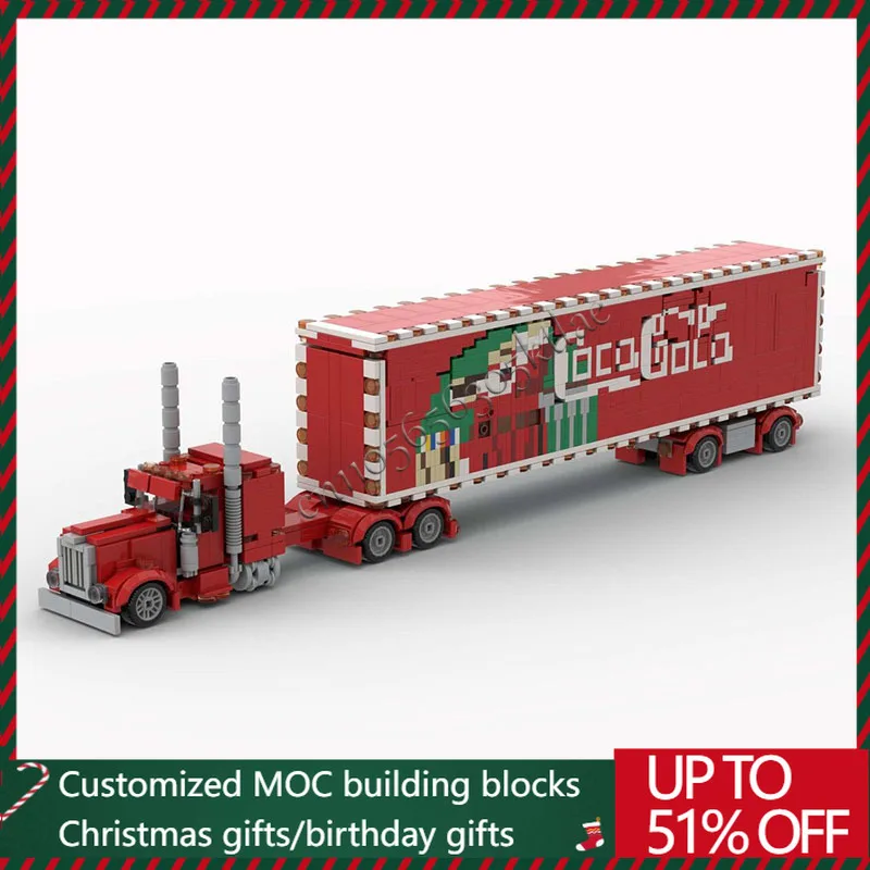 

1588 PCS MOC Christmas Series Beverage Truck Model Building Blocks Bricks Creative Assembly Educational Toys Gifts For Children