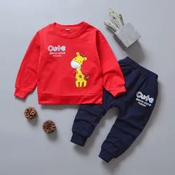 New Spring Autumn Baby Girl Clothes Children Casual T-Shirt Pants 2Pcs/Set Toddler Sports Costume Infant Outfits Kids Tracksuits