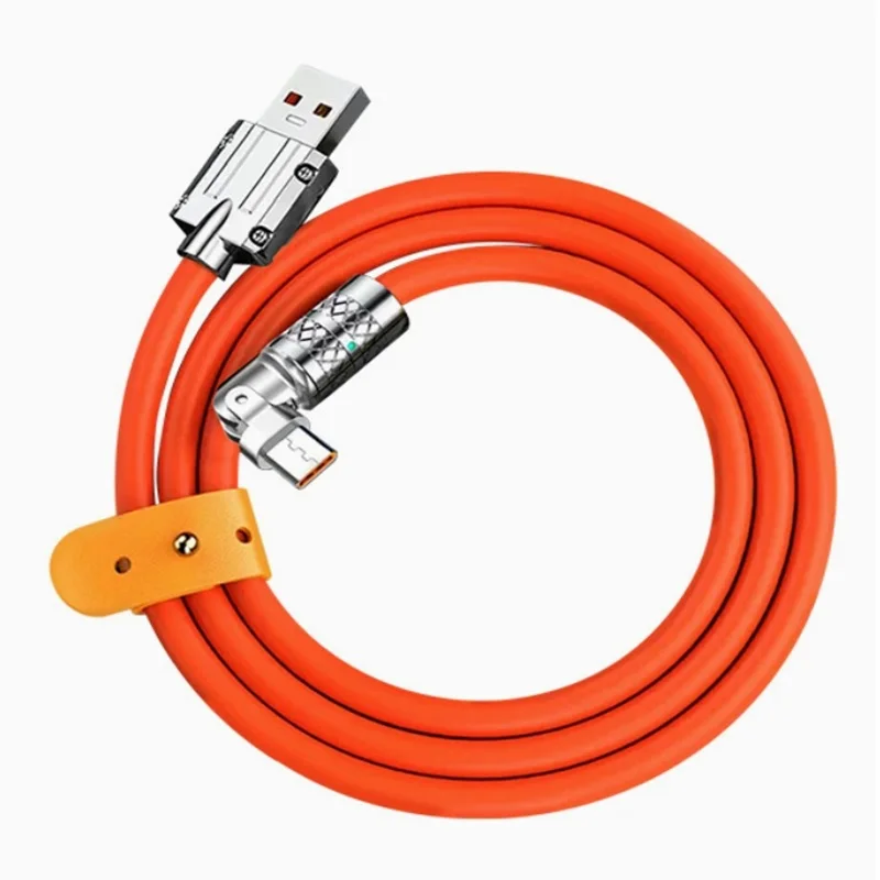 1m 2m 180 Degree Rotating Elbow USB to Type C 120w 6A Fast Charge Cable USB C Data Cable For Xiaomi Mobile Phone Charger Cable