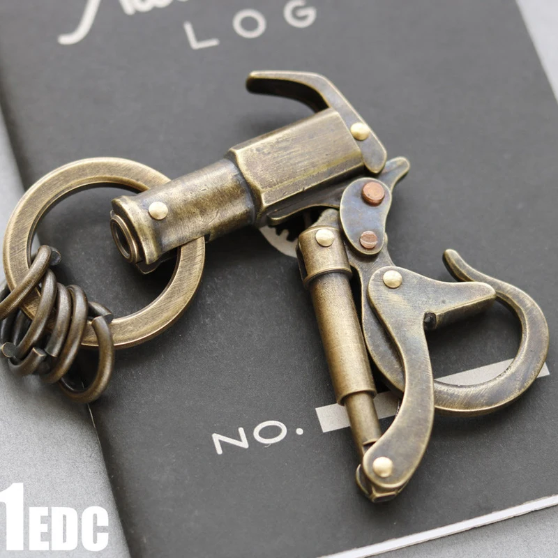 

Портативный винтажный латунный механический брелок-инструмент для активного отдыха