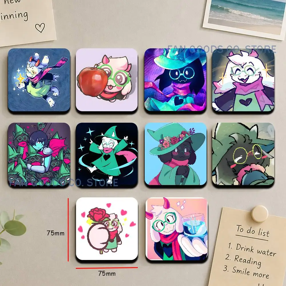 

D-Deltarune Ralsei Cute Cartoon Anime Refrigerator Magnets Soft Magnetic Heat Transfer Refrigerator Magnets Gift