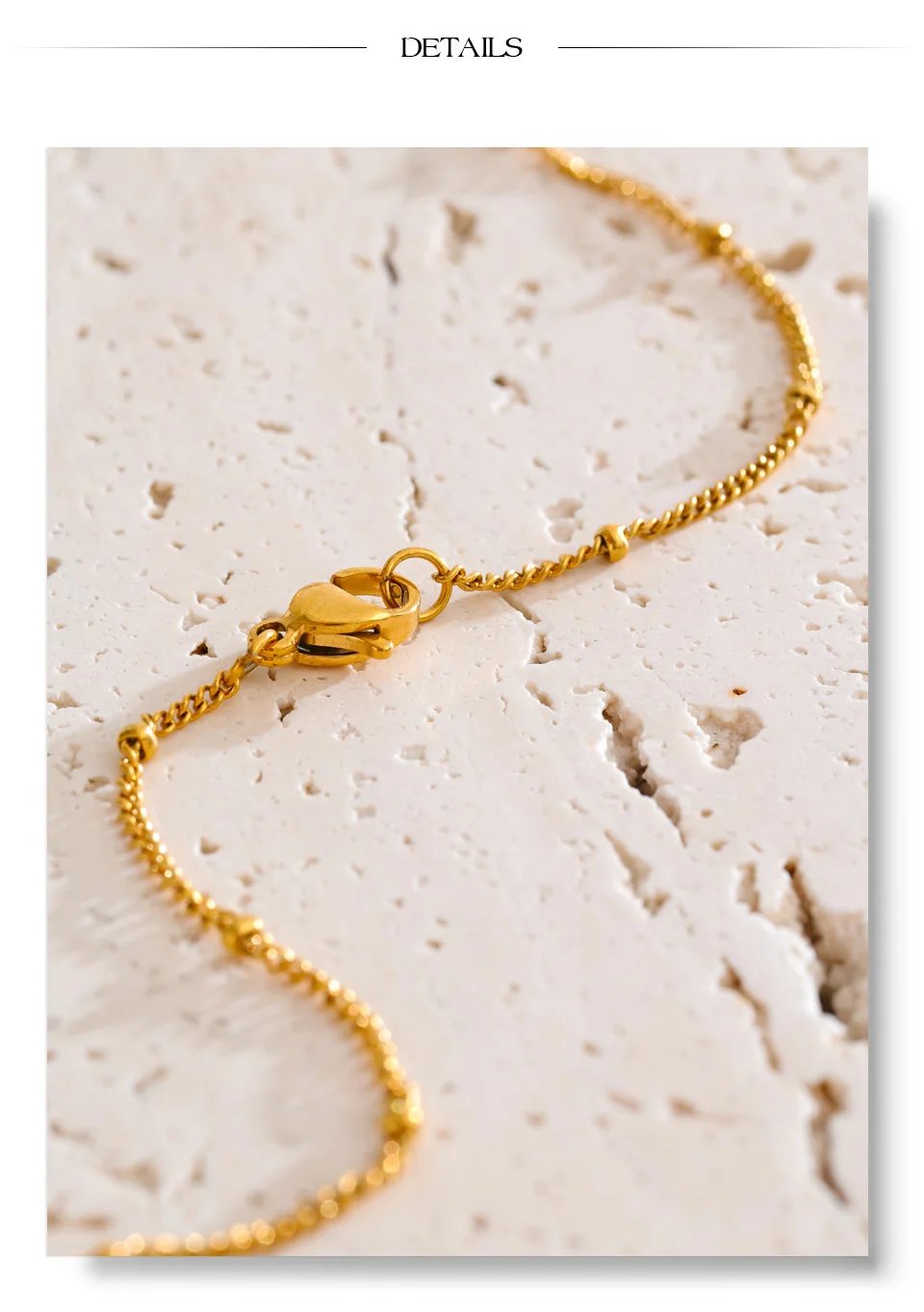 Yhpup 88 cm ovale Pulloverkette aus Edelstahl, lange Halskette für Damen, 18 Karat golden, PVD-beschichtet, unverwechselbarer Modeschmuck, Geschenk – Detail 7