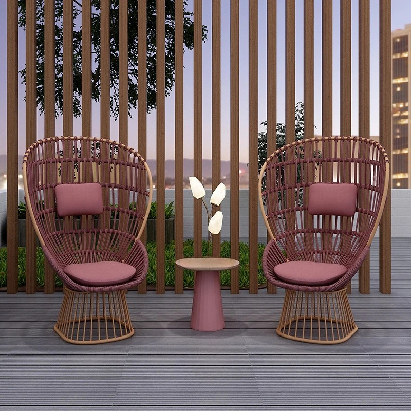 

Sofa high back rattan chair sofa balcony villa courtyard outdoor model room