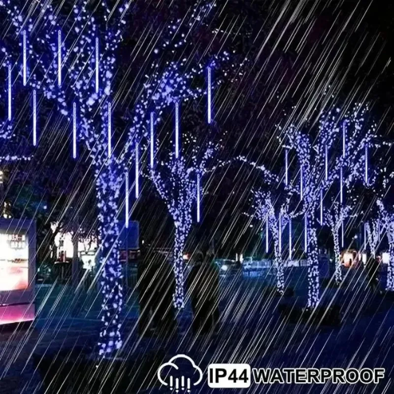 Luci natalizie a LED con pioggia di meteoriti ad energia solare per la decorazione domestica della festa nuziale dell'albero di Natale all'aperto del giardino