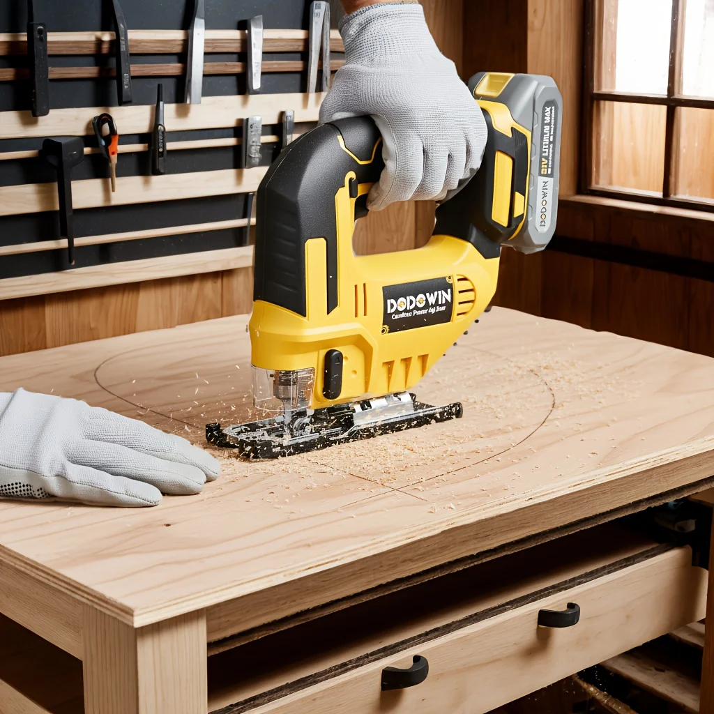 

[Cordless Jigsaw] Cordless Top Saw Compatible with for Dewalt Battery, 0°-45° Bevel Cutting, LED Work Light, Adjustable in 3 )