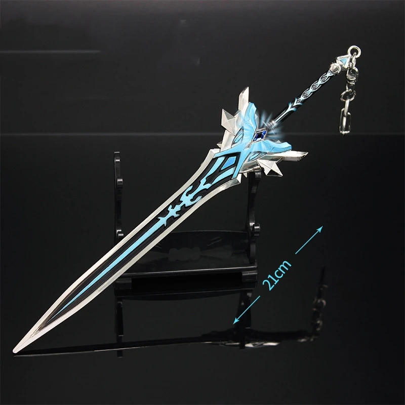 Anime Genshin Impacto Keychain, Armas de liga Espada, Skyward Lâmina Metal Chaveiros, Katana Samurai Jogo, Periféricos Toy, 60 Estilos