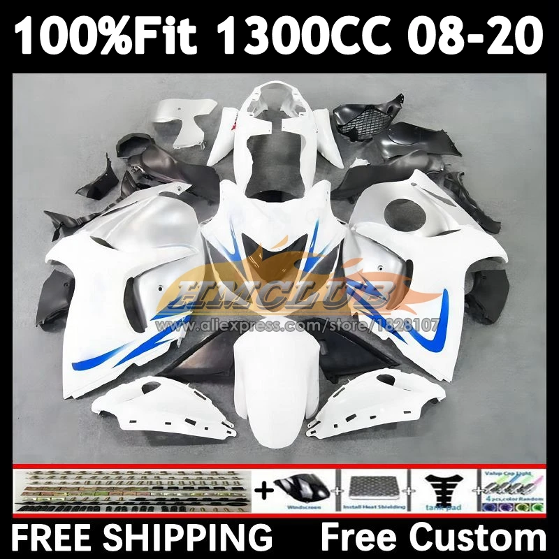 Body For SUZUKI Hayabusa white glossy GSXR1300 08 09 10 11 12 13 38No.27 GSX-R1300 GSXR 1300 14 2015 2016 2017 2018 2019 Fairing