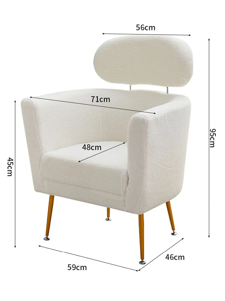 Lazy Single Sofa Chair Cashmere Modern Home Furniture Soft Armchair Living Room Armchairs Bedroom Makeup Chairs With Backrest