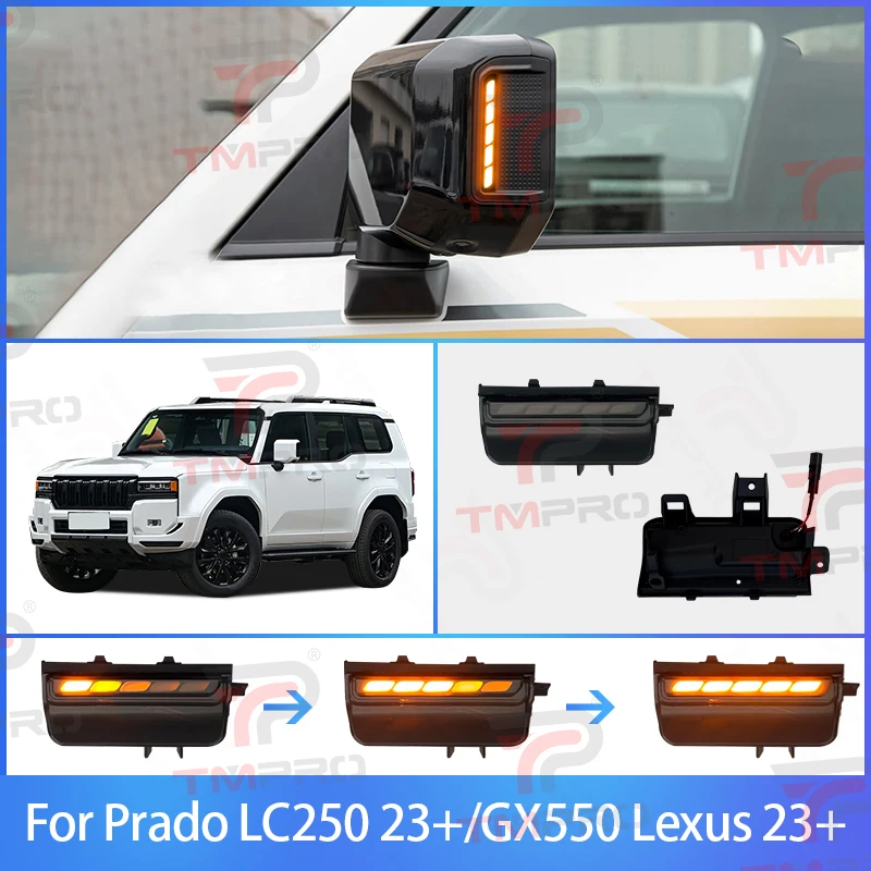 

Для Toyota Land Cruiser Prado J250 LC250 Lexus GX550 динамический указатель поворота светодиодный боковое зеркало последовательный индикатор мигалка лампа
