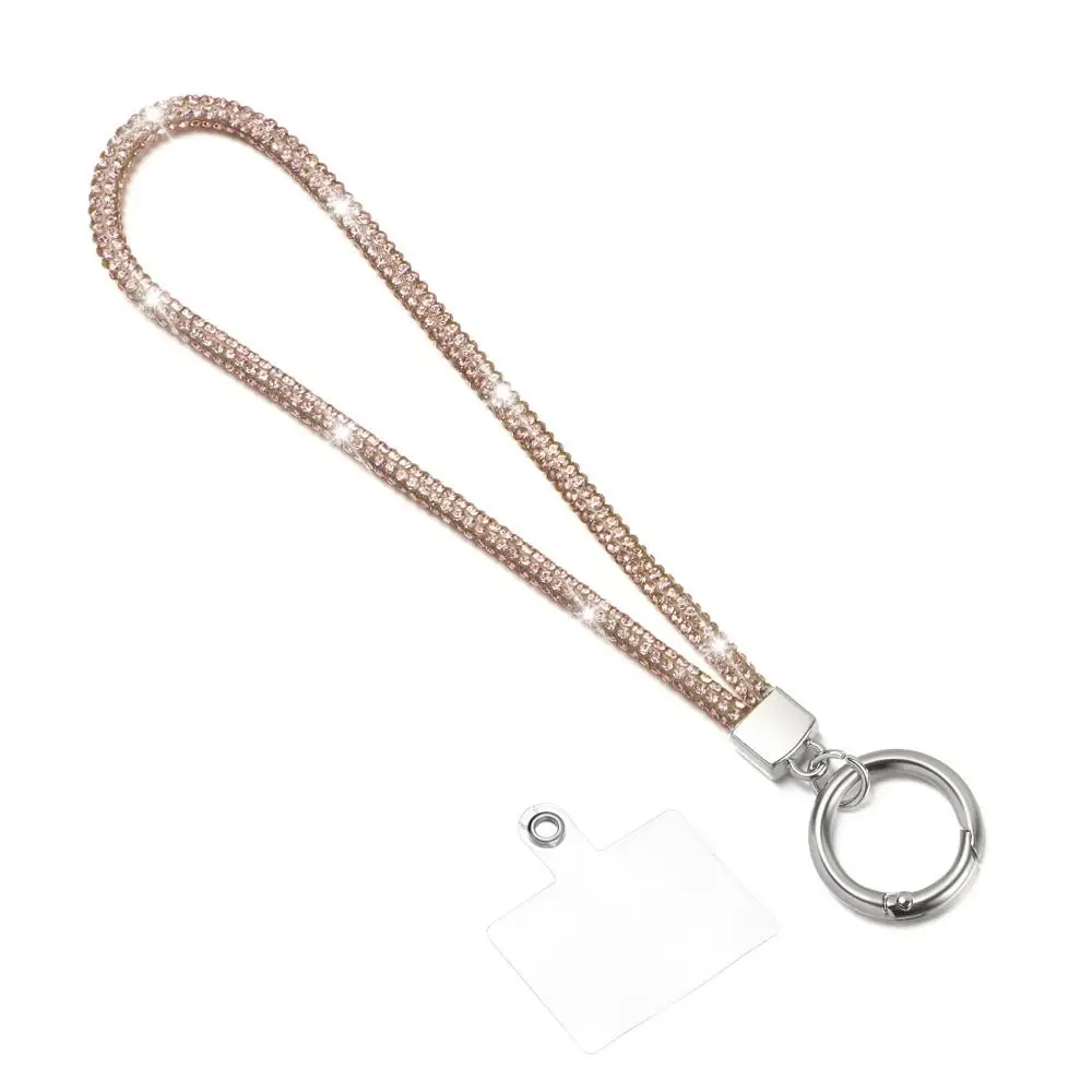 Glitter Keychain Bling Bling Crystal Anti-lost Rope Hanging Cord Rhinestone Phone Lanyard Wrist Straps