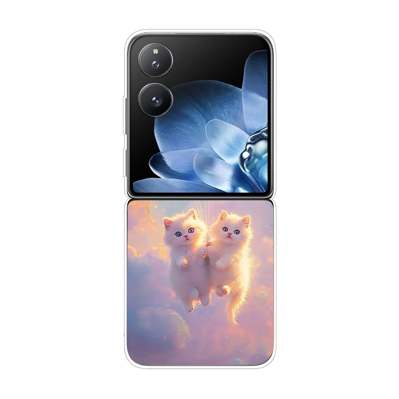 For Xiaomi Mi Mix Flip Fashion Painted Transparent Hard PC Folding For Xiaomi Mix Flip Clear Protector Ultra-Thin Cover Fundas view 3