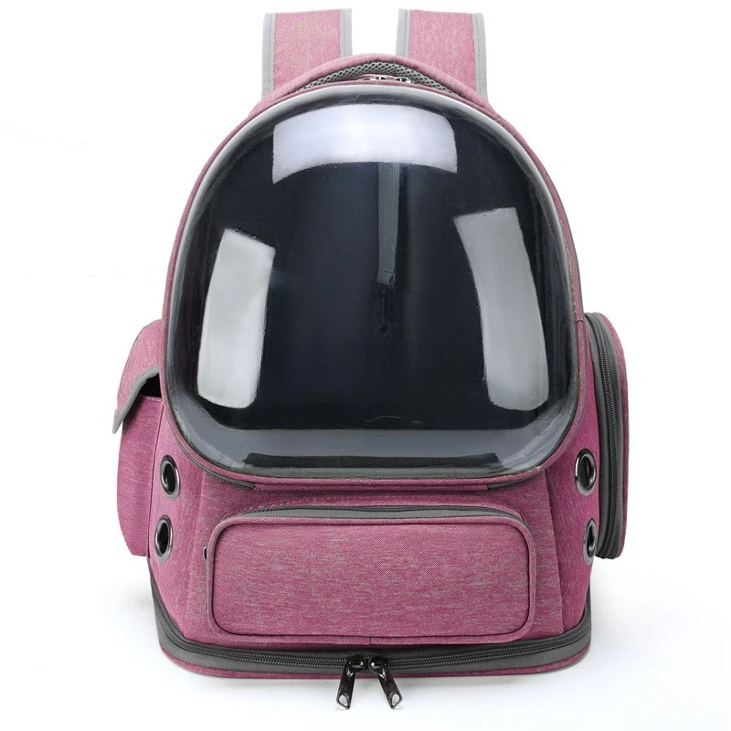 ​Pet Backpack Carrier, Portable Double-Shoulder Breathable Pet Bag with Space Capsule Design,Large Space for Cats and Small Dogs