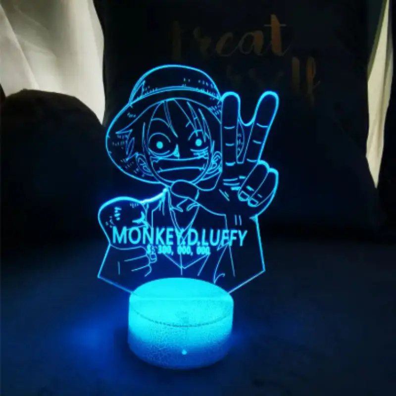 قطعة واحدة لوفي ثلاثية الأبعاد مصباح LED أضواء ليلية زورو أنيمي مصباح الاطفال طاولة لغرفة النوم مصباح المنزل لامبارا الهدايا سطح المكتب الحلي الزخرفية