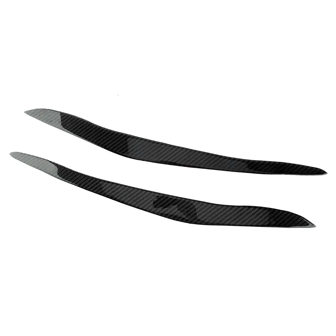 

1 Pair Car Headlight Eyebrow Eyelid Cover Trim Fit for BMW X5 E70 2010 2011 2012 Black Carbon Fiber