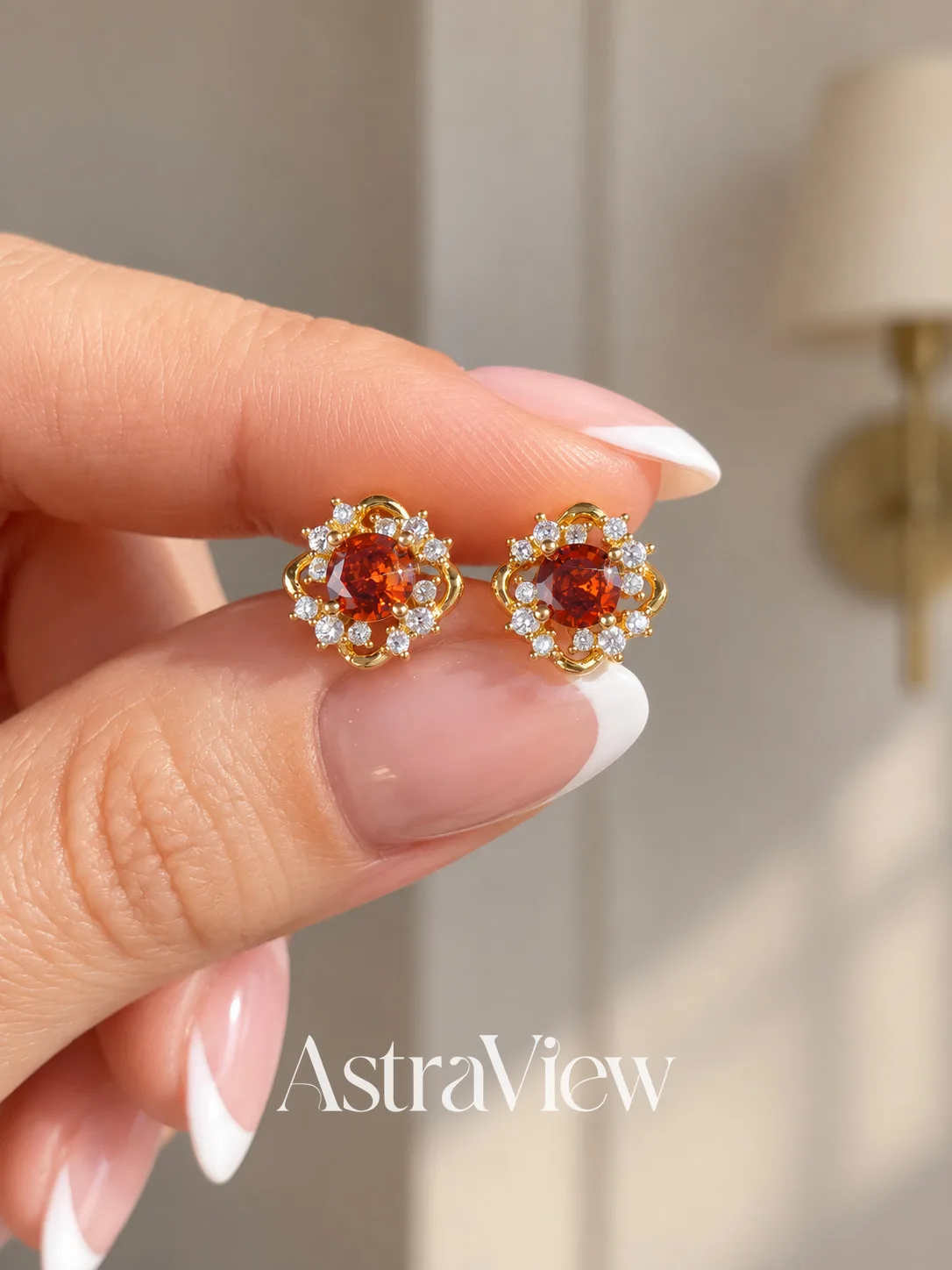 ASTRAVIEW Stellar Bloom Stud Earrings for Women, Elegant Jewelry, Wedding Bridal Jewelry, Anniversary Gift for Her